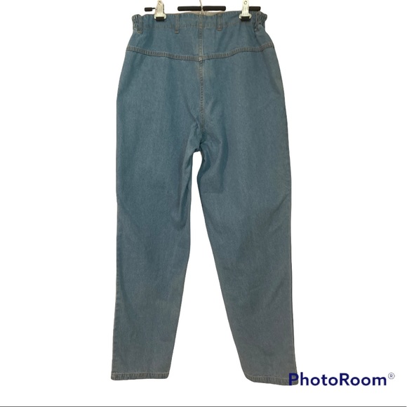 VTG MAINSTREET BLUES High Rise Jeans WOMEN'S 14 Blue Light Wash Elastic Waist - Picture 2 of 7